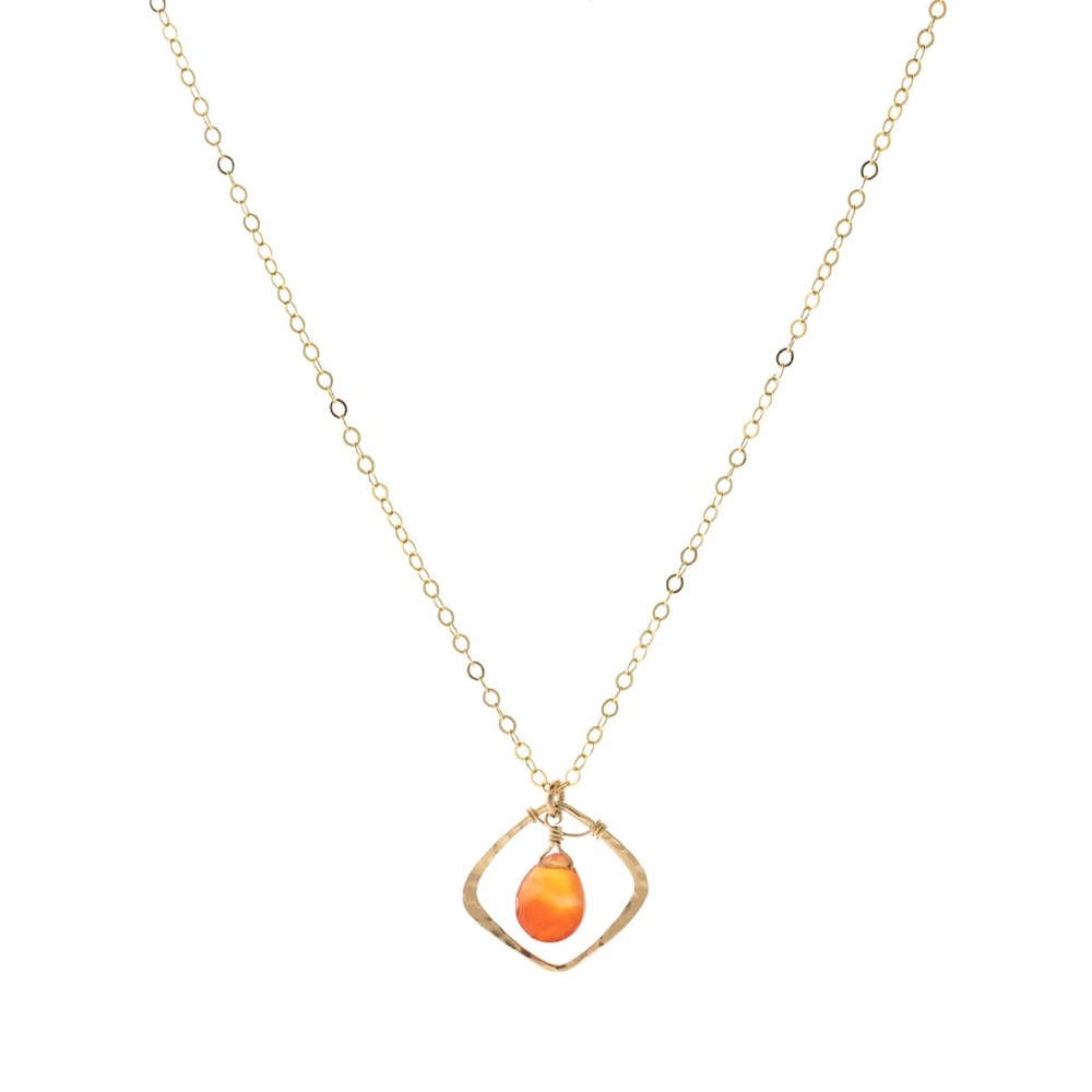 Judith Bright Rockdrop Elean Necklace Orange 14k Gold-Filled
